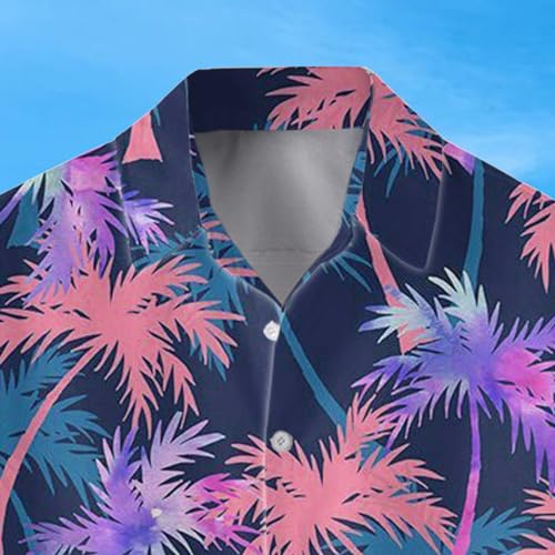 Mens Printed Hawaiian Button Down Shirts S942