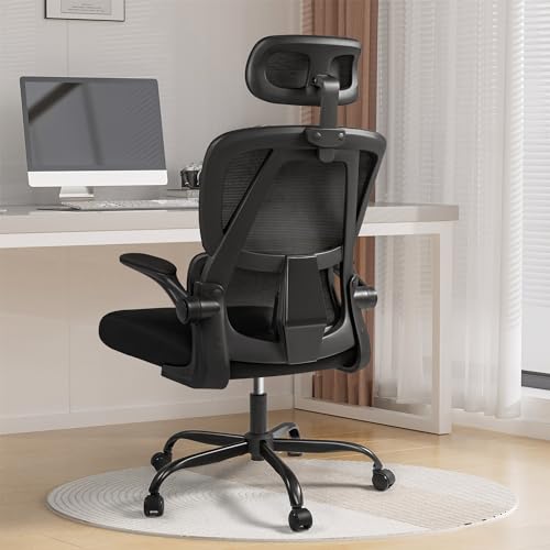 Black High Back Mesh Office Chair with Adjustable Lumbar Support X537814