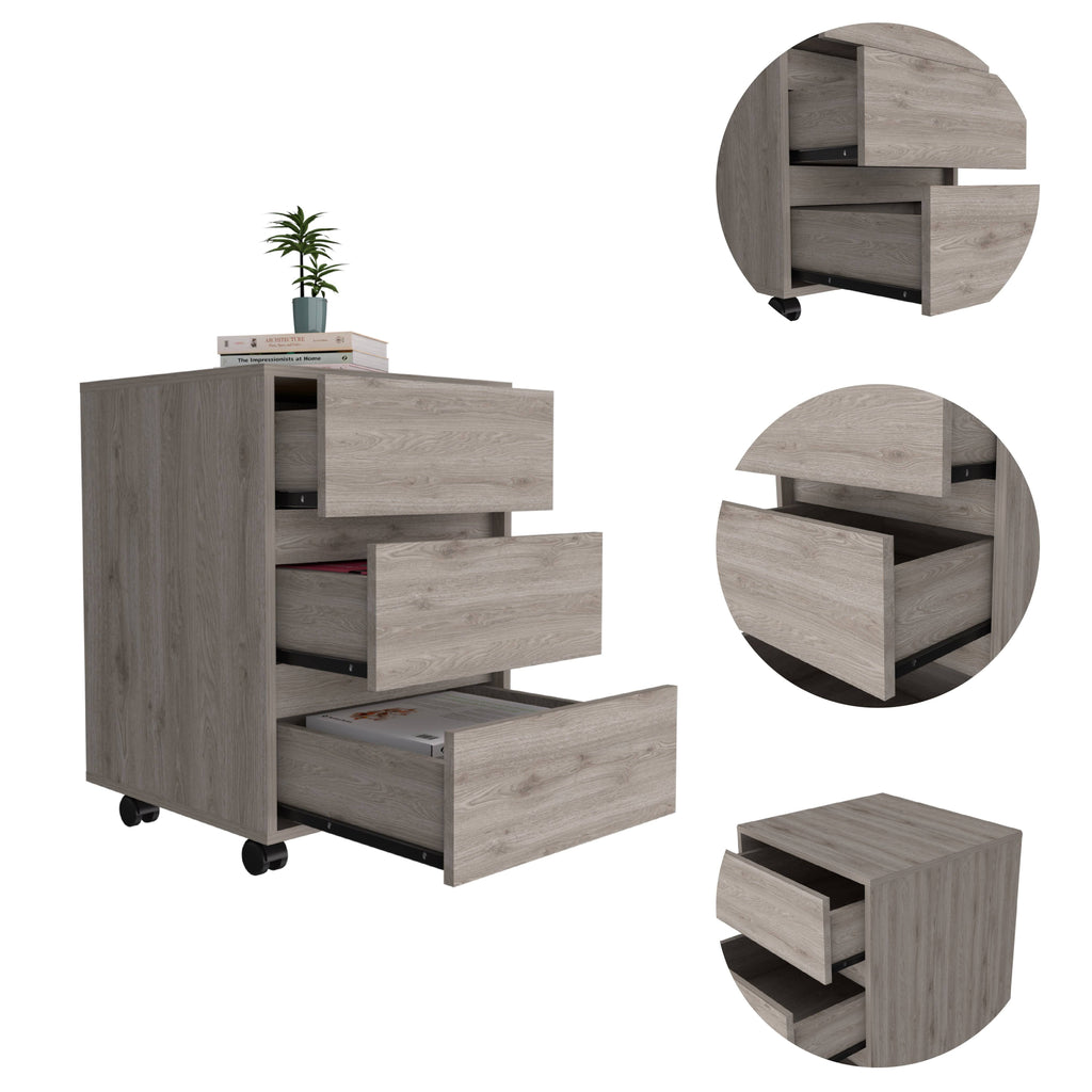 White 3 Drawer Filing Cabinet G60409