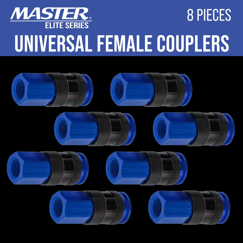 8 Piece Universal Air Hose Quick Push Connect Coupler Set with 1/4" NPT Female Threads V8795