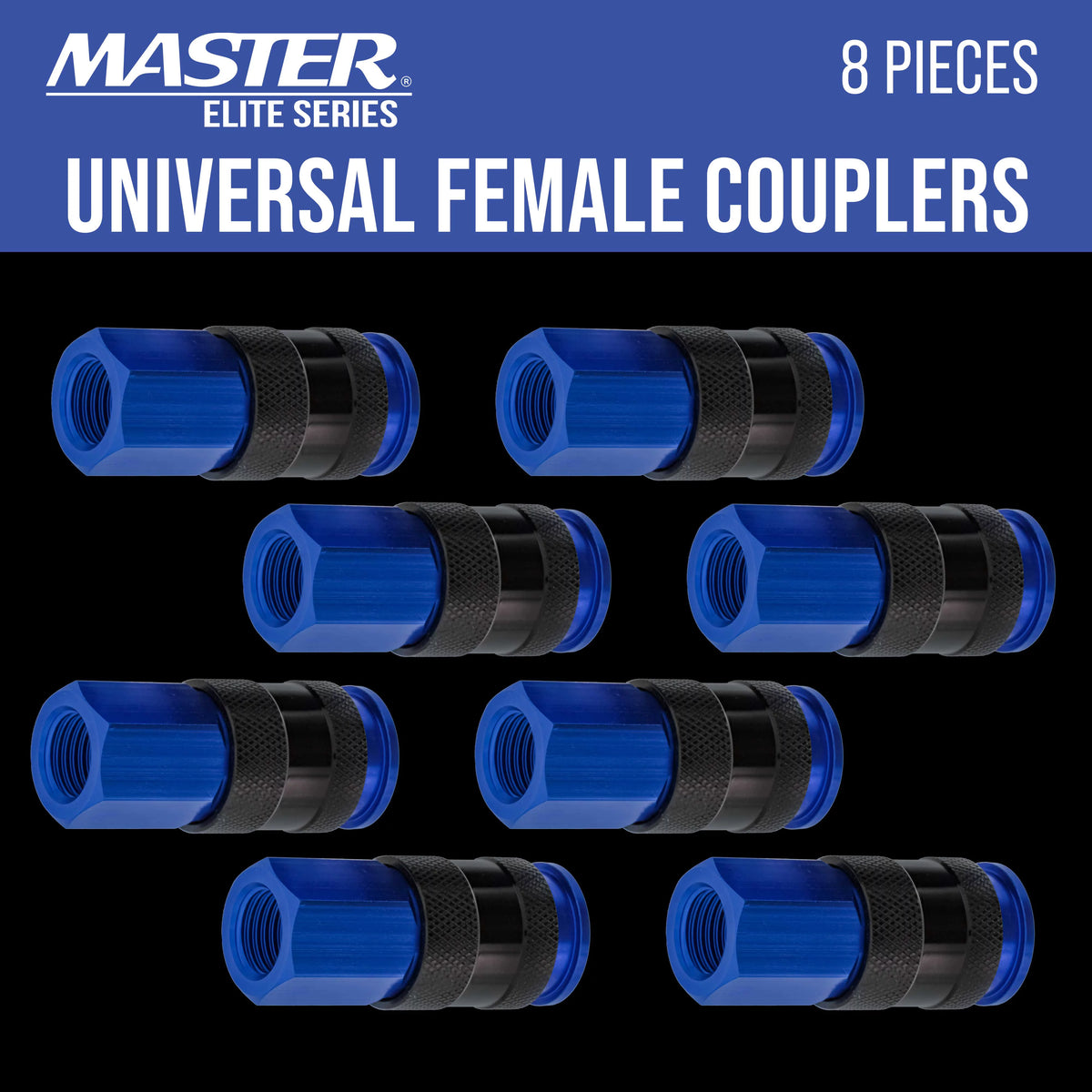 8 Piece Universal Air Hose Quick Push Connect Coupler Set with 1/4" NPT Female Threads V8795