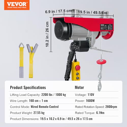 14ft 1320lbs Electric Hoist 110v 40ft Lifting Height I288095