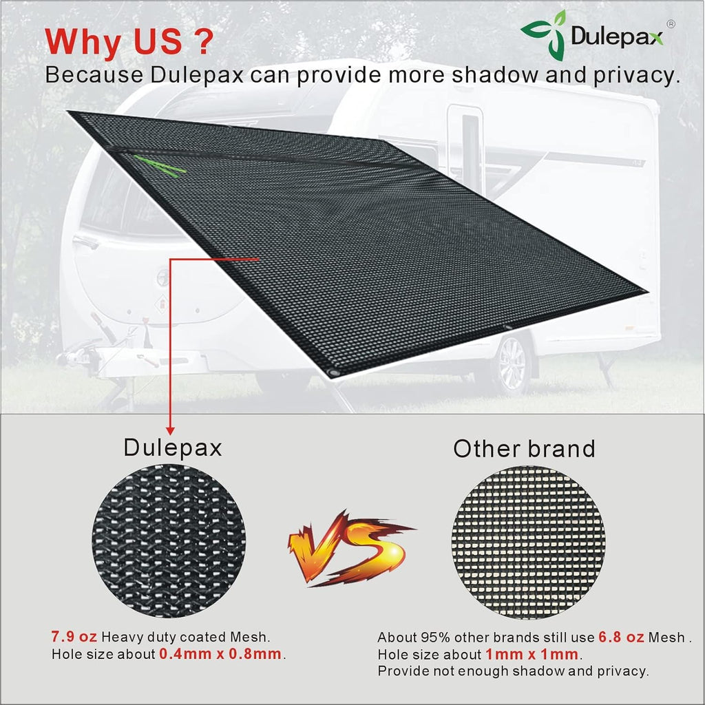RV Awning Shade Screen with Zipper 8'X15'3'' Z5602