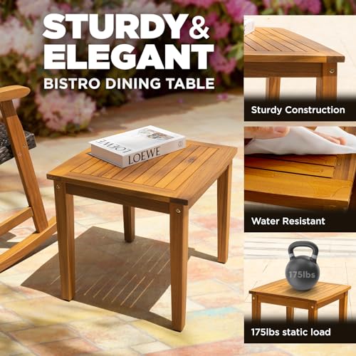 Wood Wicker 3 Piece Patio Bistro Set A237