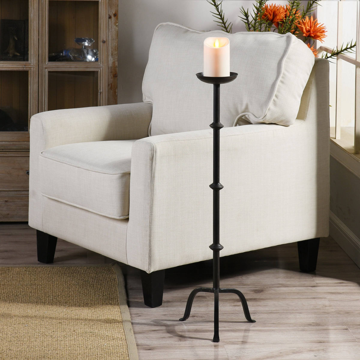 Dark Bronze Brass Metal Candle Holder G98475