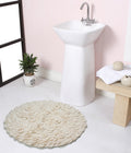 Ivory Cotton 22" Round Bathroom Rug Z905