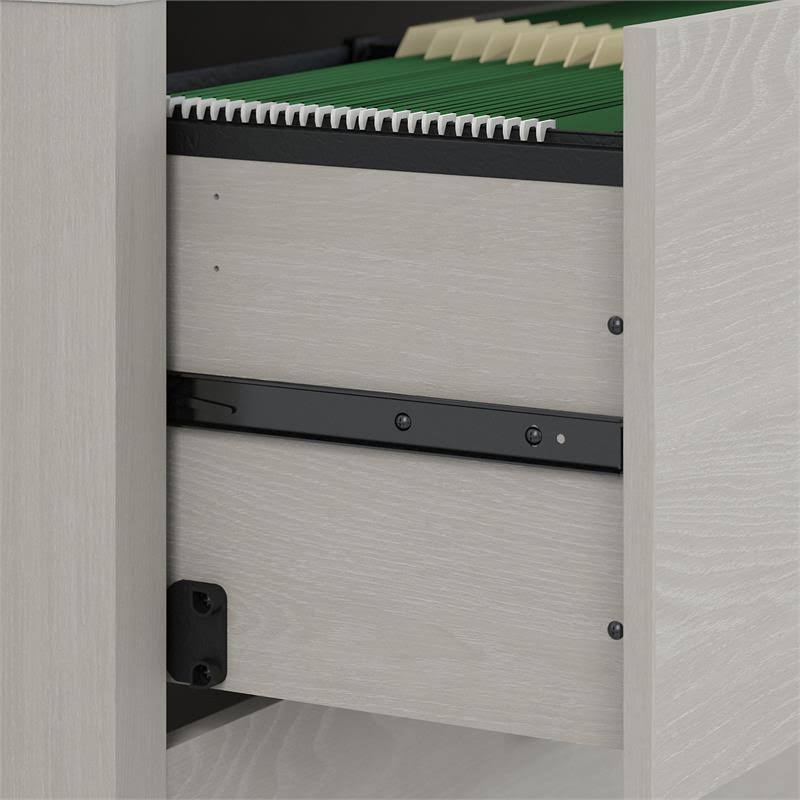 Gray Sand Credenza Desk with Mobile File Cabinet E343714