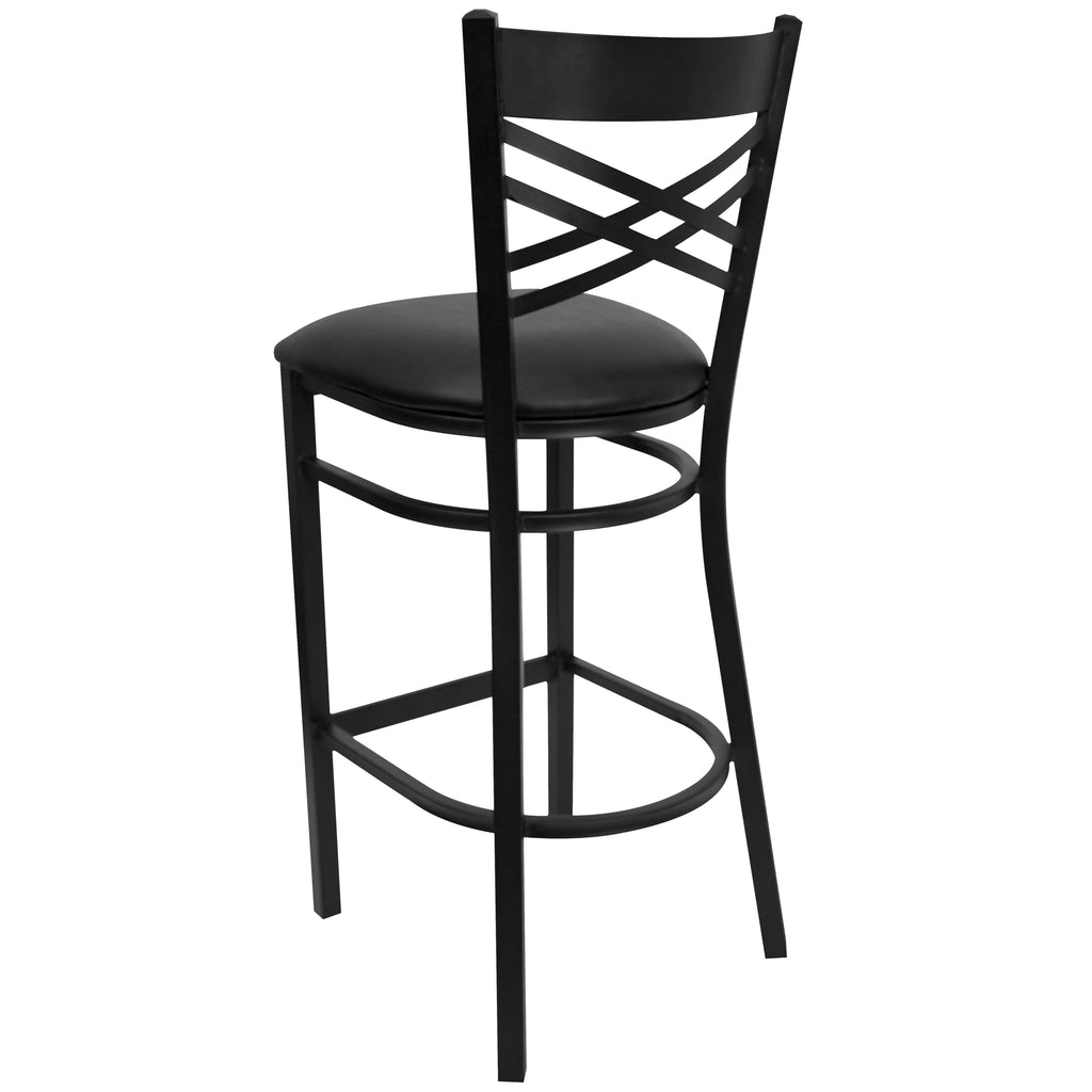 Black X Back Metal Barstool U839