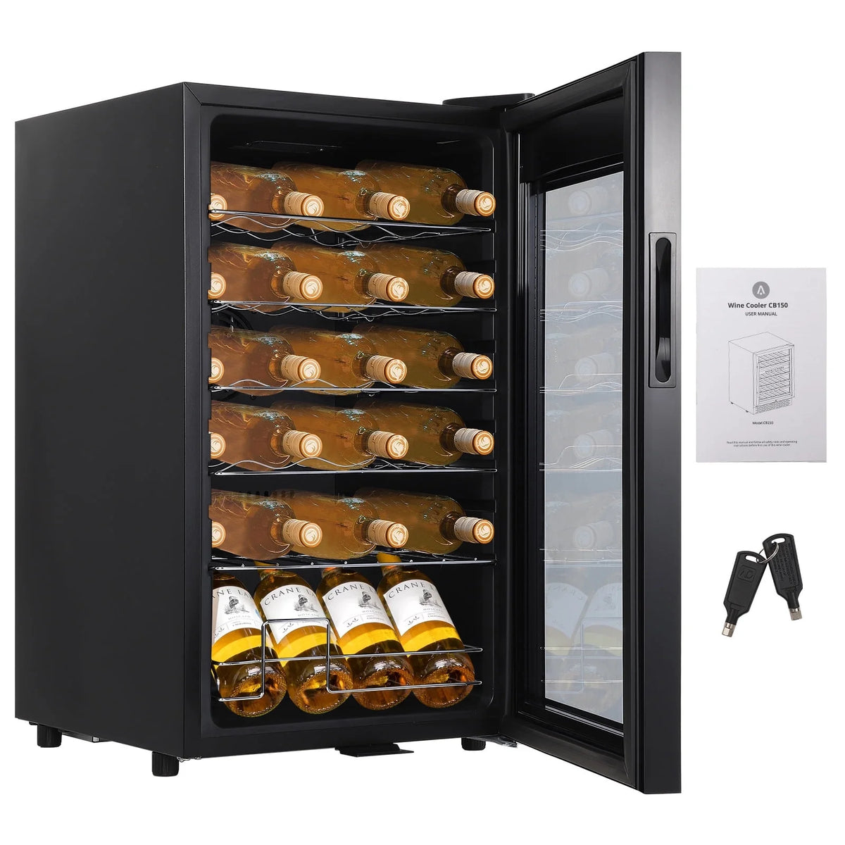 24-Bottle Wine Cooler Refrigerator with Glass Door G681399