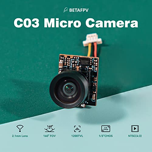 FPV Micro Camera 1/3'' CMOS Sensor 1200TVL 2.1mm Lens 160° FOV NTSC 4:3 K408498