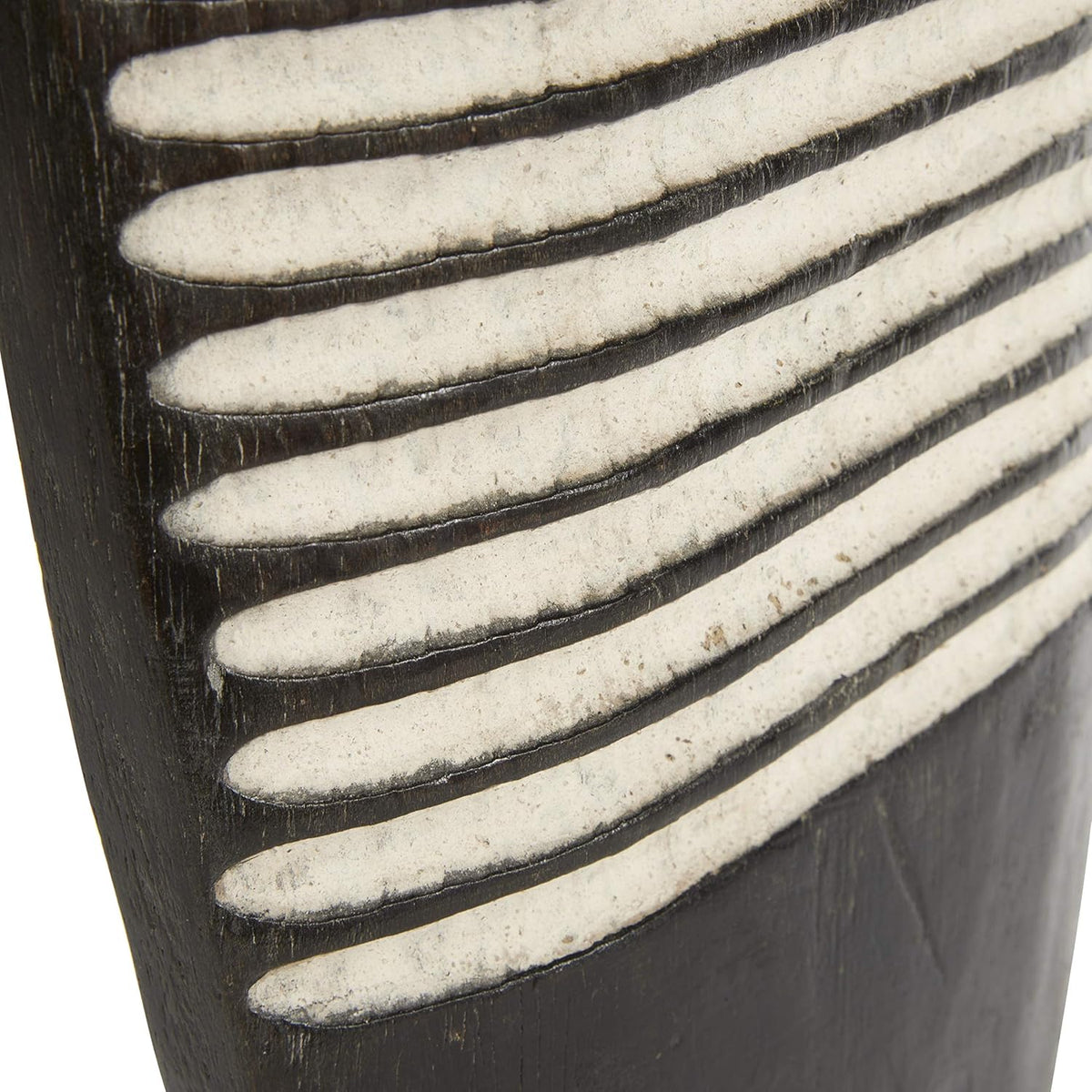 Hand-Carved Oval Wood Tikar Shield on Stand N120
