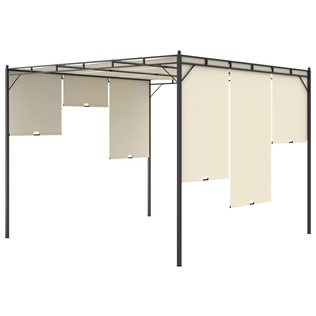 Cream Garden Gazebo with Side Curtain B498