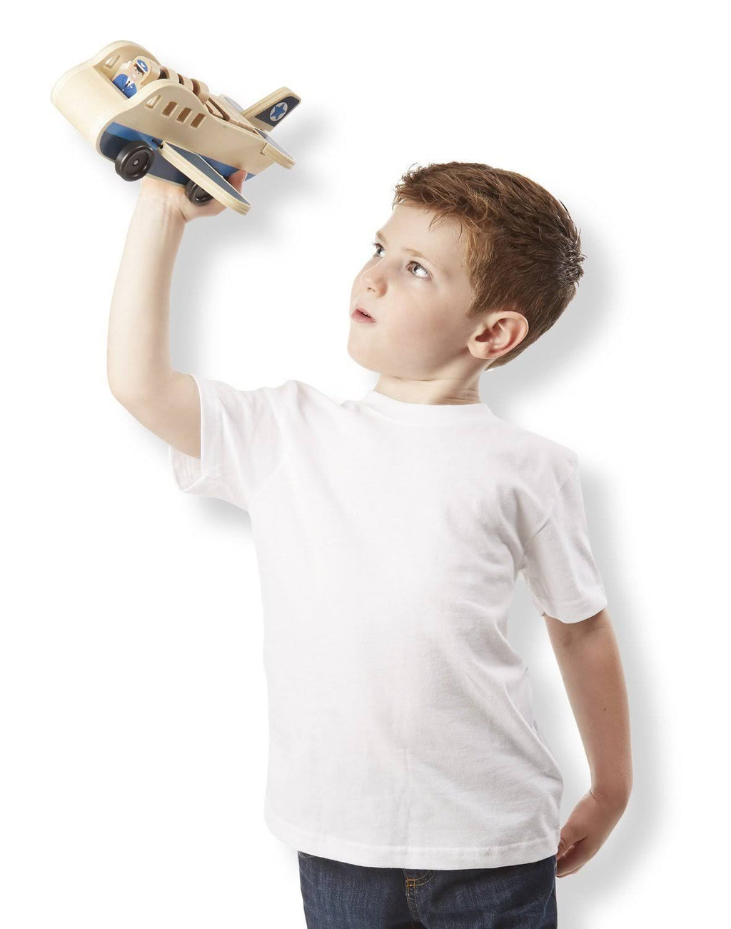 Wooden Aeroplane Play Set with 4 Play Figures and 4 Suitcases B49184