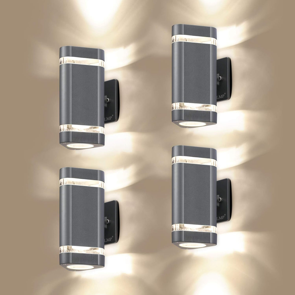 2 Pack LED Triangular Up and Down Lights Outdoor Wall Light, Aluminum Waterproof, 3000k 5W K2007