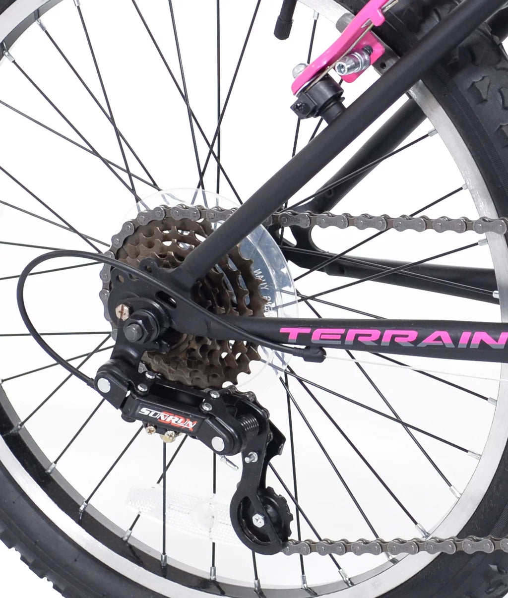 20-inch Girl's Mountain Child Bicycle Black/Pink L414