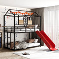 Twin Over Twin Metal Bunk Bed with Slide Q681