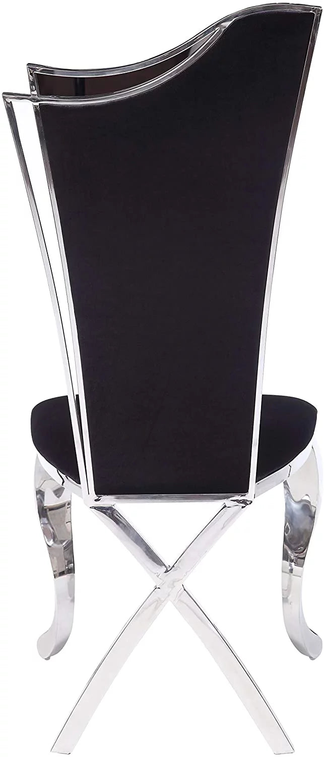 Fabric Stainless Steel Side Chair Set of 2 B39484