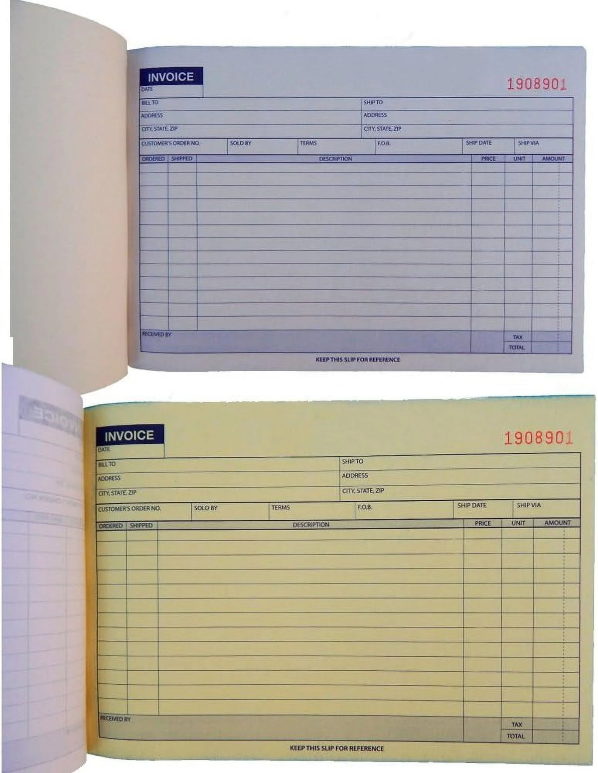 Invoice Receipt Record Book 2 Part 50 Sets J96038