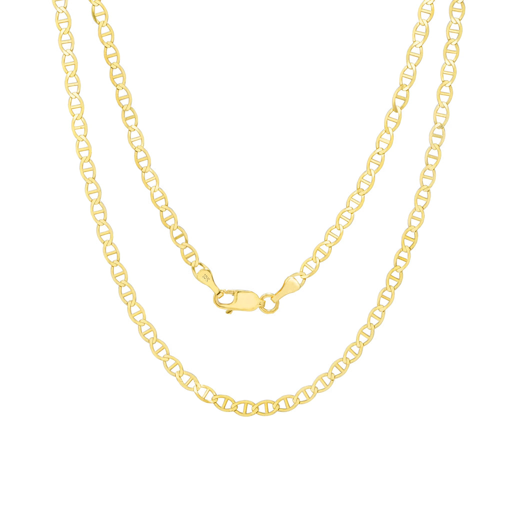 10k Yellow Gold Solid Anchor Chain Necklace 16" - 30" D118
