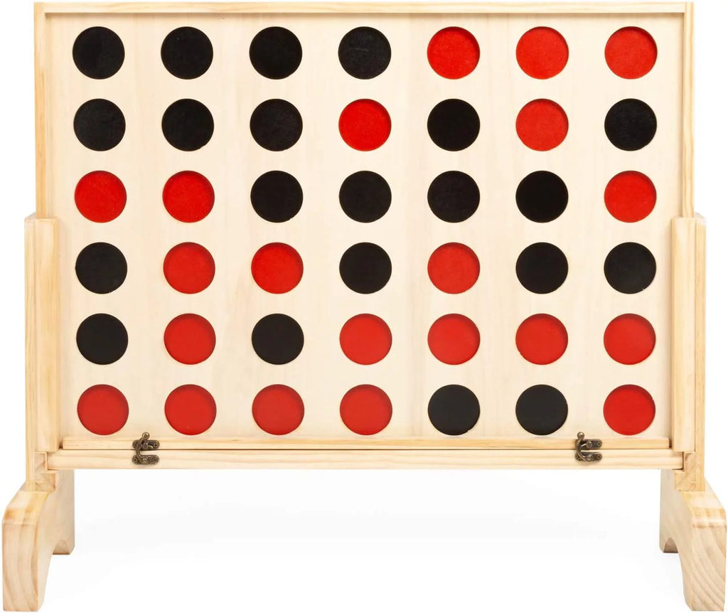 Wooden 4 in a Row Game with Coins, Case and Rules H12240