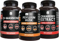 Psyllium Husk, D-Mannose, and Cranberry Extract 365 Capsules Each B868884