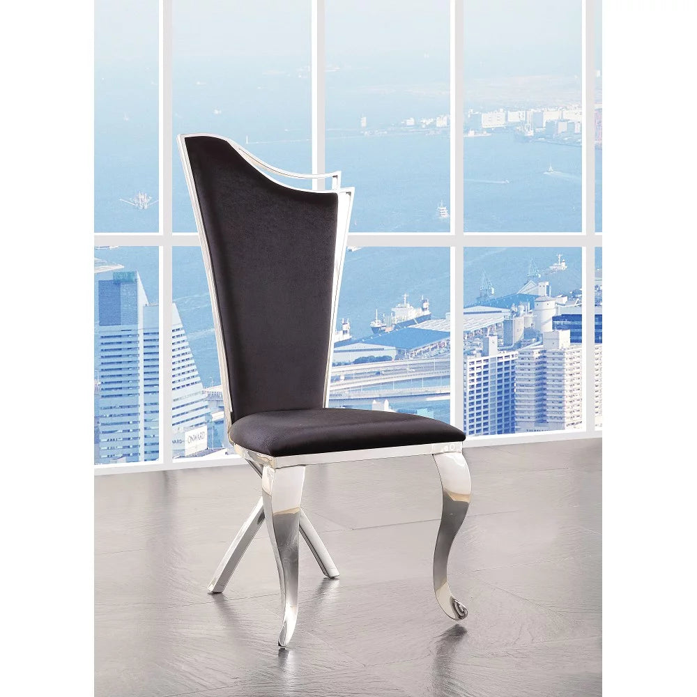 Fabric Stainless Steel Side Chair Set of 2 B39484