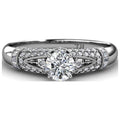 14K White Gold Moissanite Engagement Ring V2257
