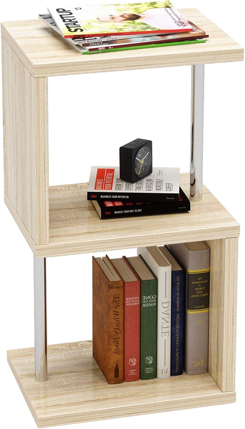 Walnut 5-Tier Steel Frame Ladder Bookshelf R2426