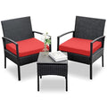 3 Piece Yellow Beige Wicker Bistro Set Z72137