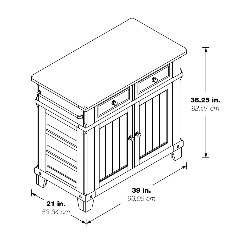 White Engineered Wood Kitchen Island C9326