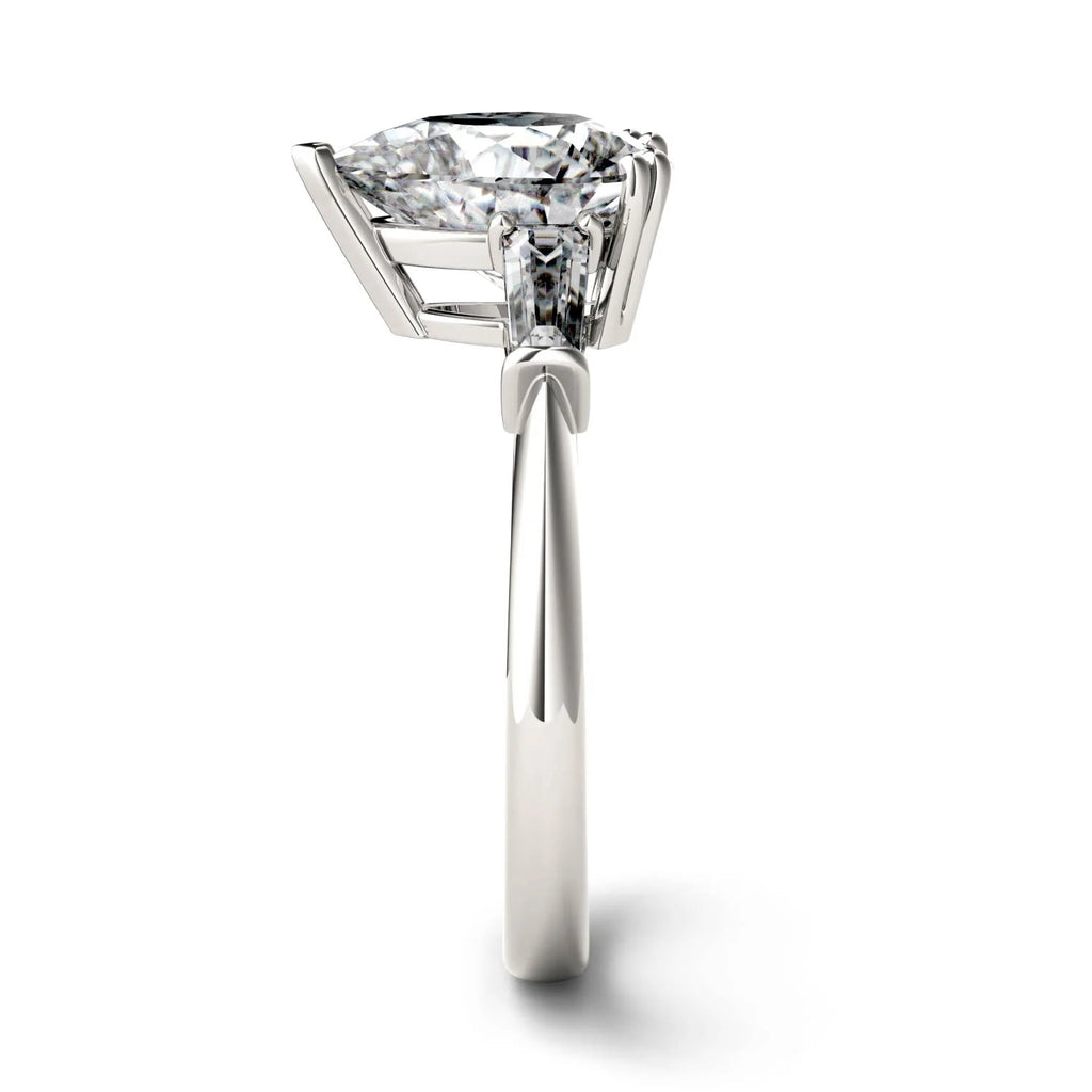 Pear Cut Moissanite Engagement Ring 2.47 DEW M950