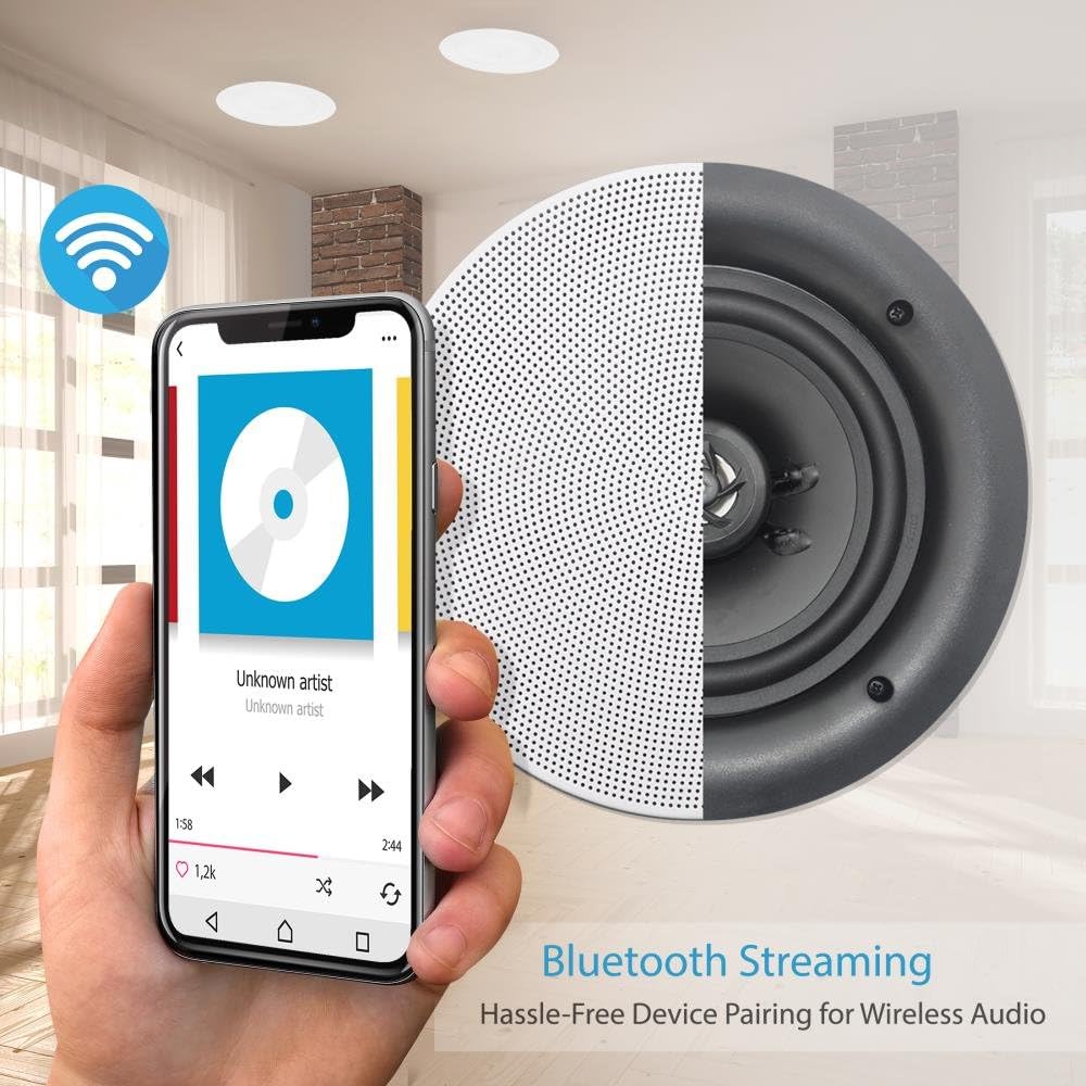 8” 4 Bluetooth 2-Way In-wall In-ceiling Speaker System with Polypropylene Cone & Tweeter Y550306