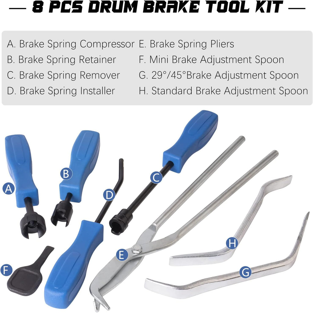 18Pcs Disc Brake Caliper Tool Set & 8Pcs Drum Brake Tool Kit C723