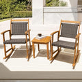 Wood Wicker 3 Piece Patio Bistro Set A237