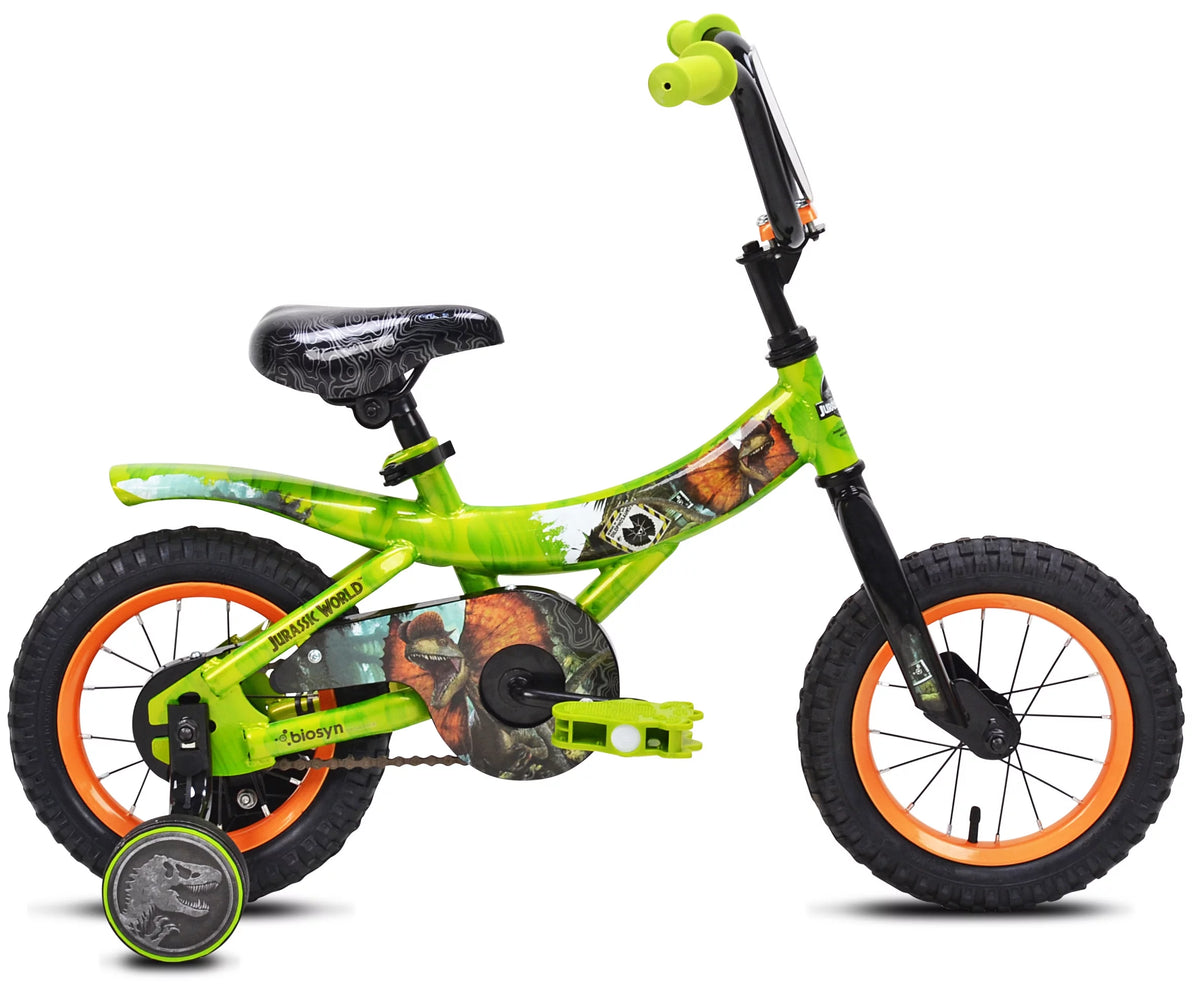 Green and Orange 12-inch Boy's Bicycle with Training Wheel L922