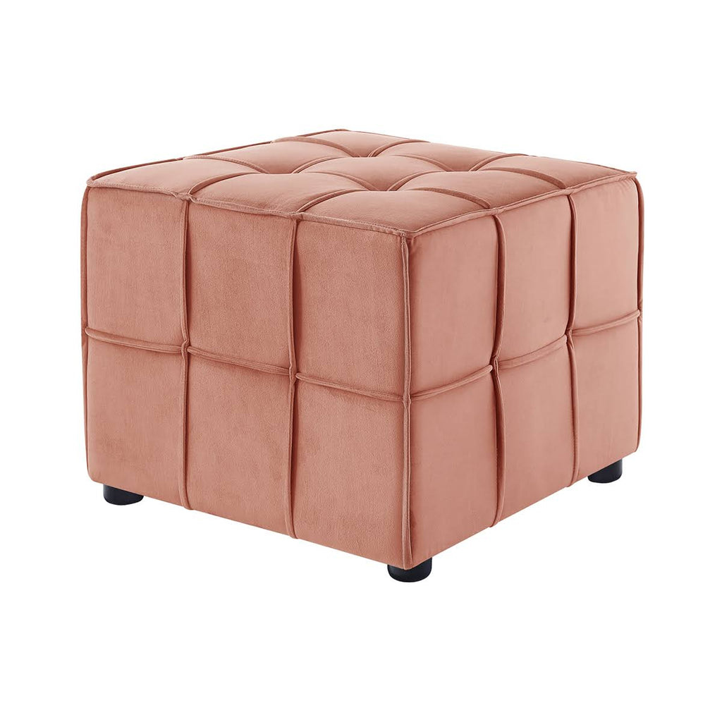 Navy Velvet Ottoman H9703