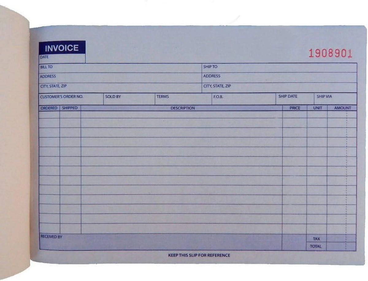 Invoice Receipt Record Book 2 Part 50 Sets J96038
