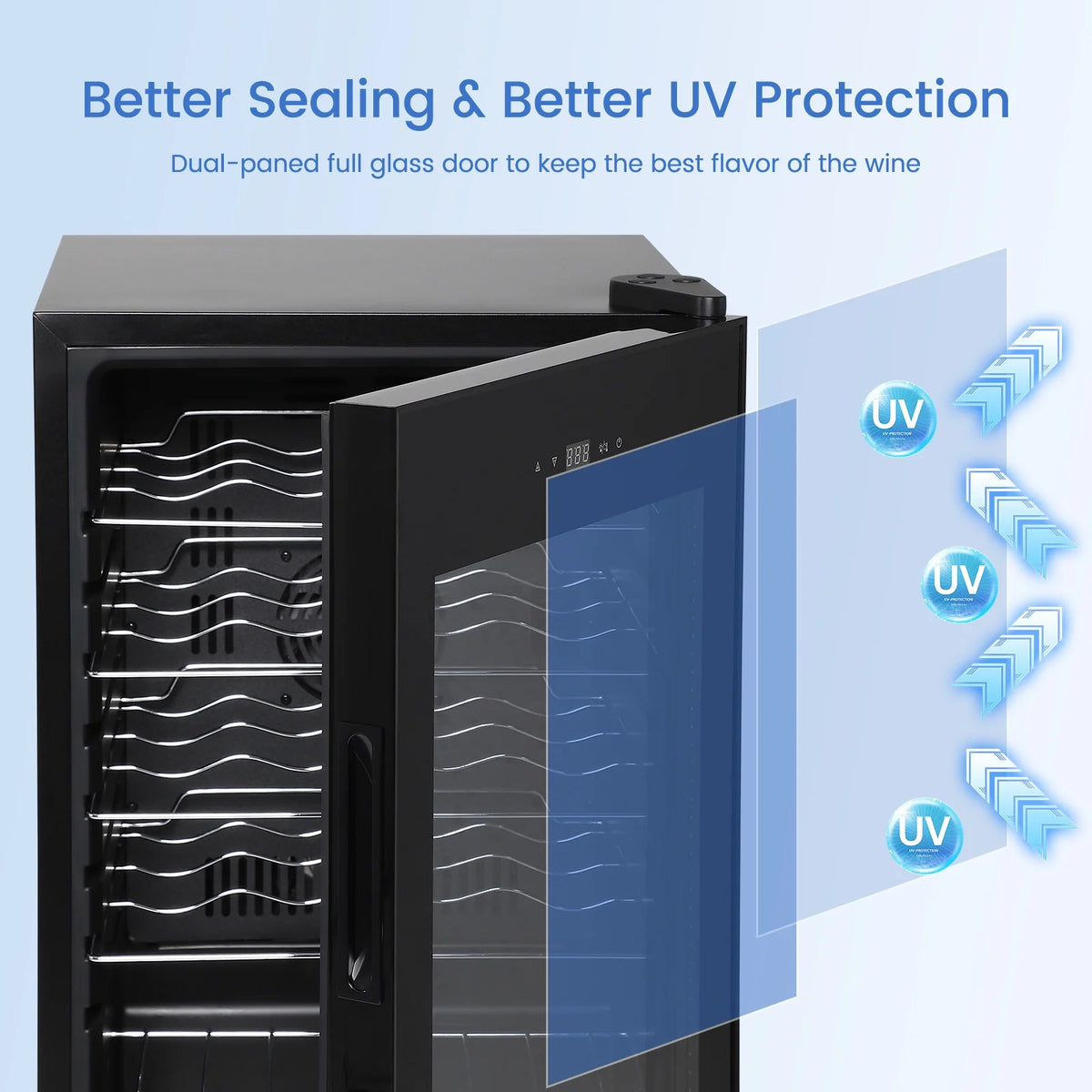 24-Bottle Wine Cooler Refrigerator with Glass Door G681399