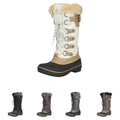 BEIGE/WHITE Waterproof Faux Fur Lined Mid Calf Snow Boots T921975