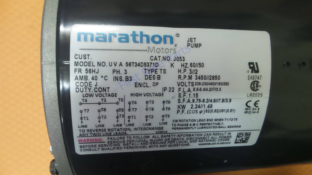 3 HP 3PH Jet Pump Motor G528