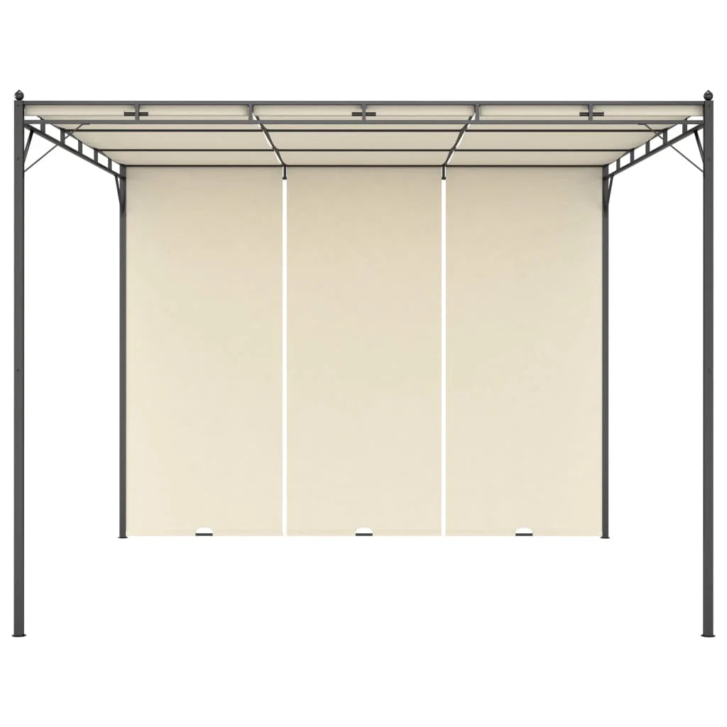 Cream Garden Gazebo with Side Curtain B498