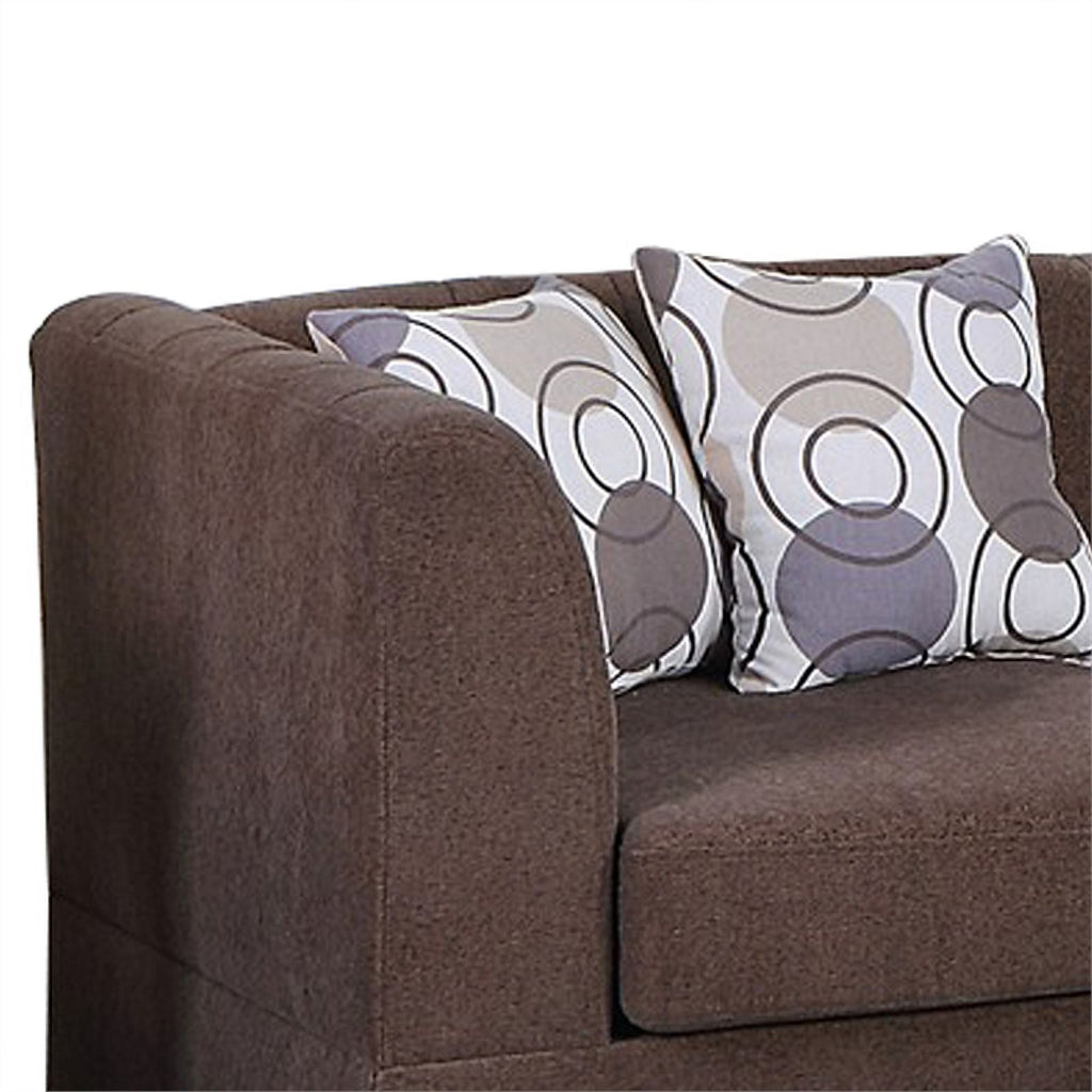 Brown Chenille 3 Piece Sectional Sofa Set J595097