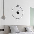 Black Wall Clock Pendulum Silent Quartz Movement B255