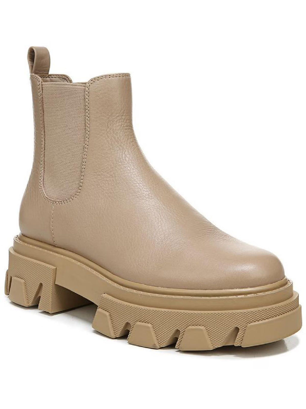 Beige Leather Lug Sole Ankle Boots H79568