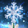 9 inch Lighted Christmas Tree Topper with 15 White LED Lights D262