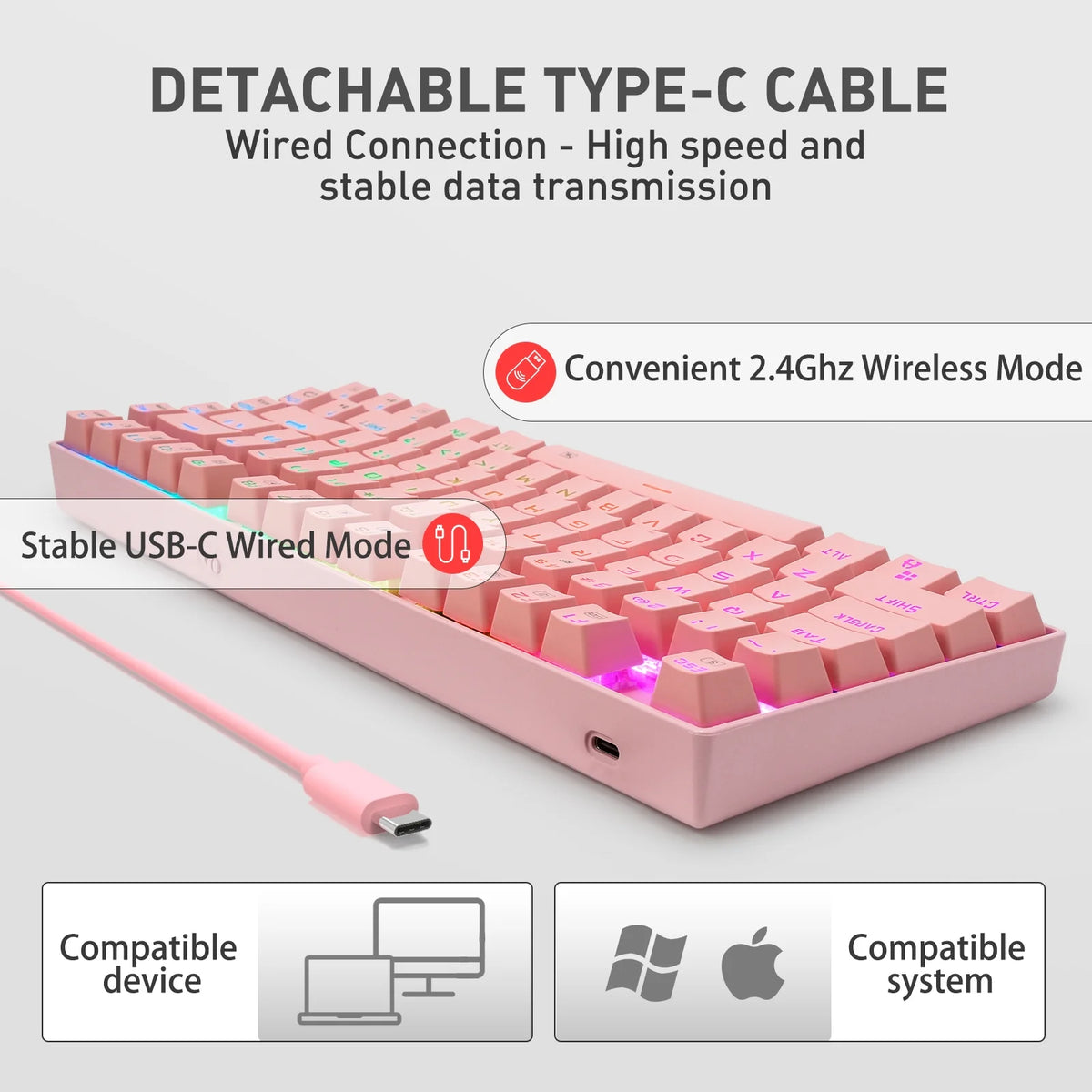 RGB Wireless Mechanical Keyboard with Blue Switches L975188
