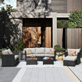 9 Pieces PE Rattan Wicker Patio Sofa Set with Cushions C264