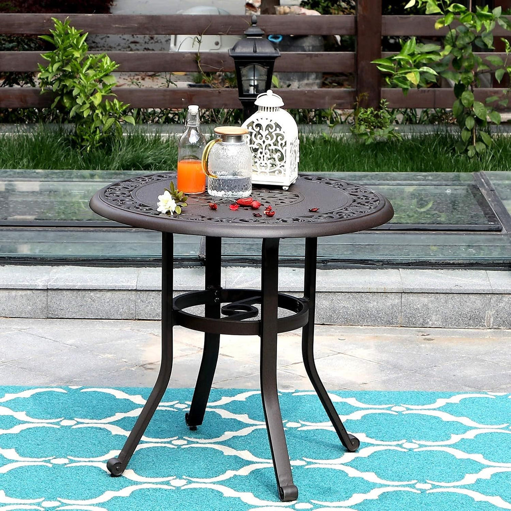 Brown 31.5 Dia x 29.1 H Cast Aluminum Bistro Bar Table B29772