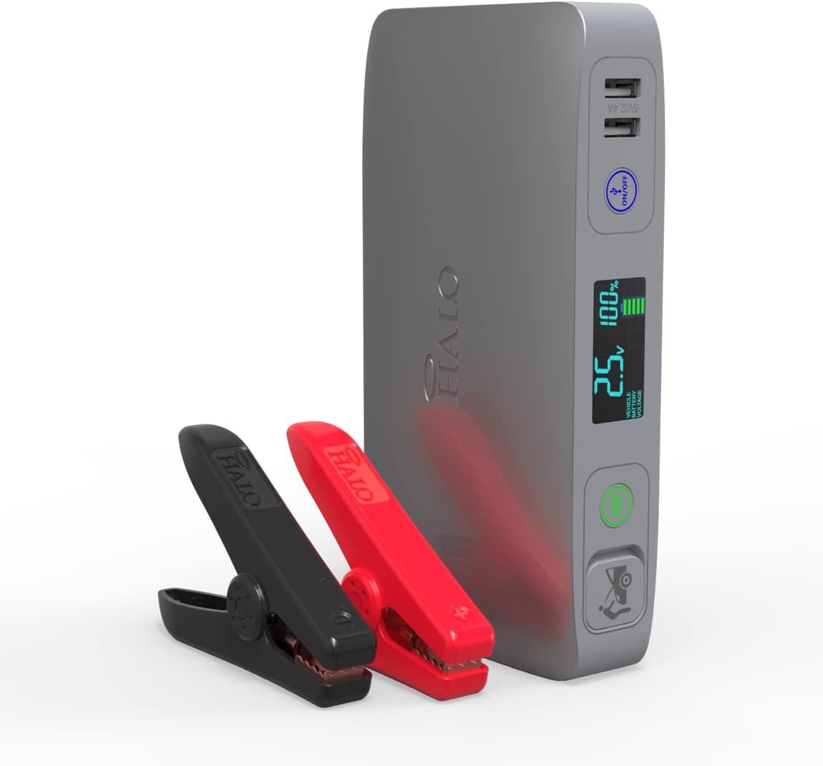 Portable Phone Laptop Charger Car Jump Starter with Outlet, LCD Display, Flood Light and Car Charger I943