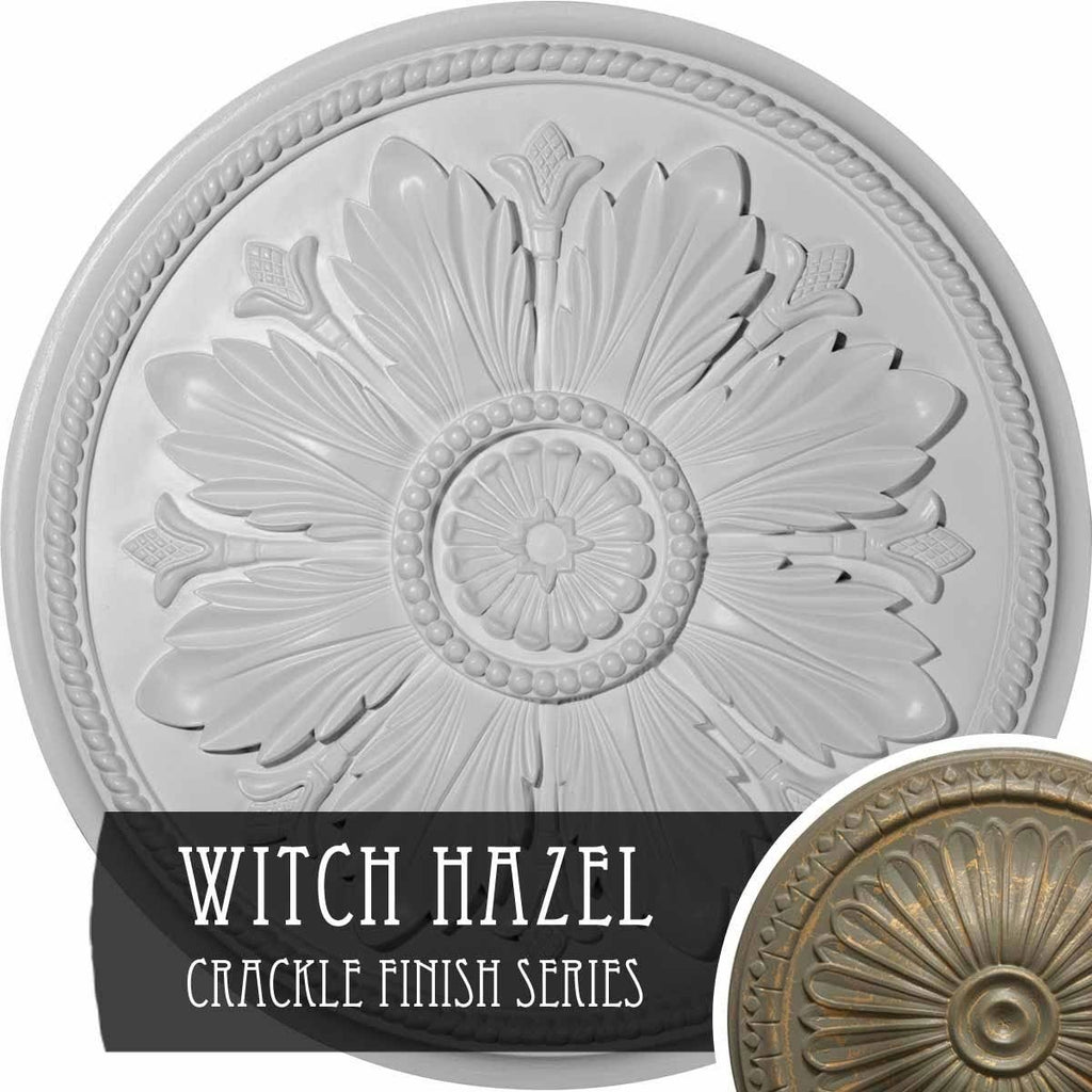 23 5/8x22OD x 1 1/2x22P Ceiling Medallion, Hand-Painted Witch Hazel Crackle Y7348